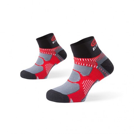 Socquettes Running Rsx Noir-rouge 36/38 - Bv Sport