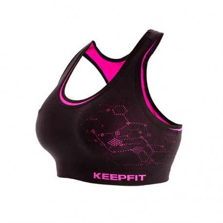 Brassière Double Keepfit Noir/rose S - Bv Sport