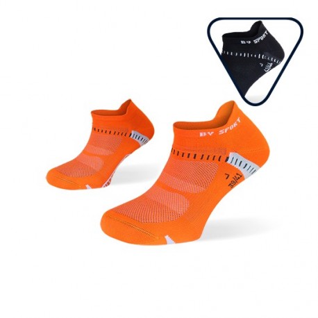 Pack X2 - Socquettes Running Ultra-courtes Light One Orange-noir 45/47 - Bv Sport