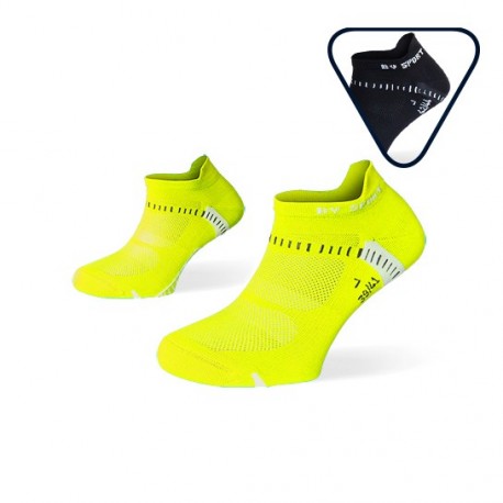 Pack X2 - Socquettes Running Ultra-courtes Light One Jaune-noir 45/47 - Bv Sport