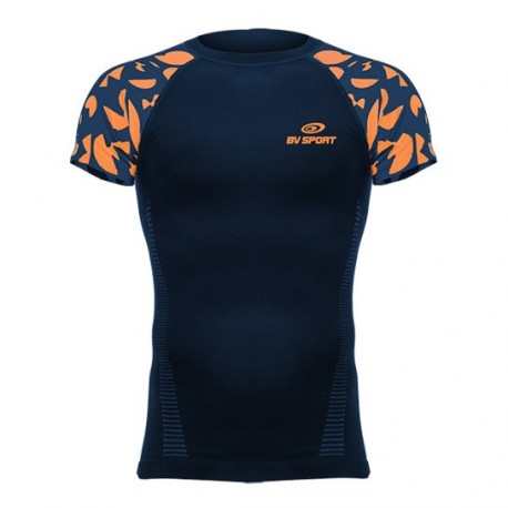 T-shirt Rtech grafik Bleu Nuit/orange M - Bv Sport