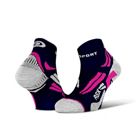 Socquettes Running Rsx Evo Bleu-rose 42/44 - Bv Sport