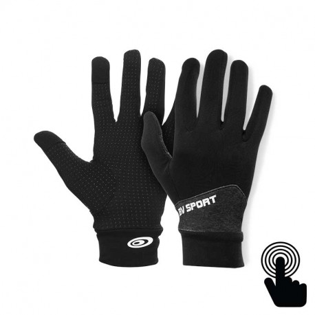 Gants Tactiles Light-run Noir-gris Chiné - Mix L/xl - Bv Sport