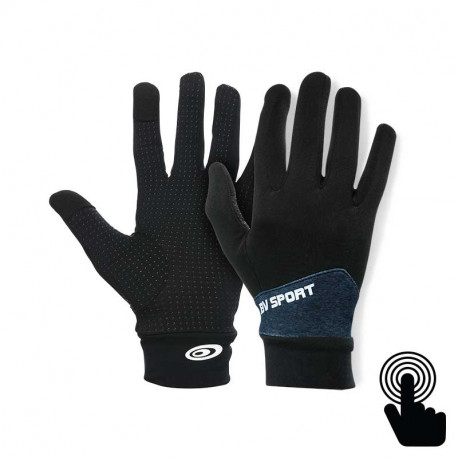 Gants Tactiles Light-run Noir-bleu Chiné - Mix L/xl - Bv Sport
