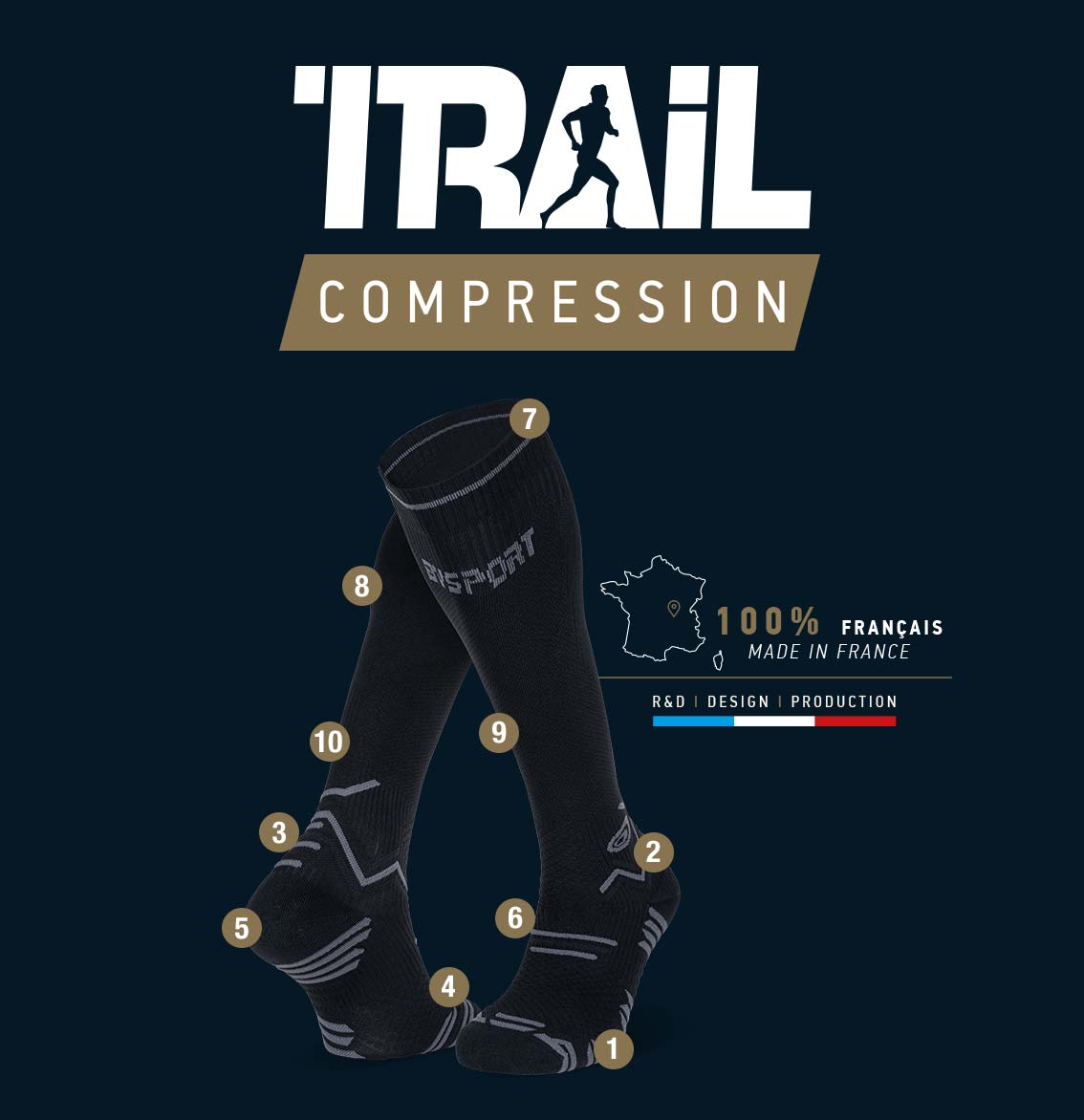 Calze_Trail_compresssion_nero_grigio