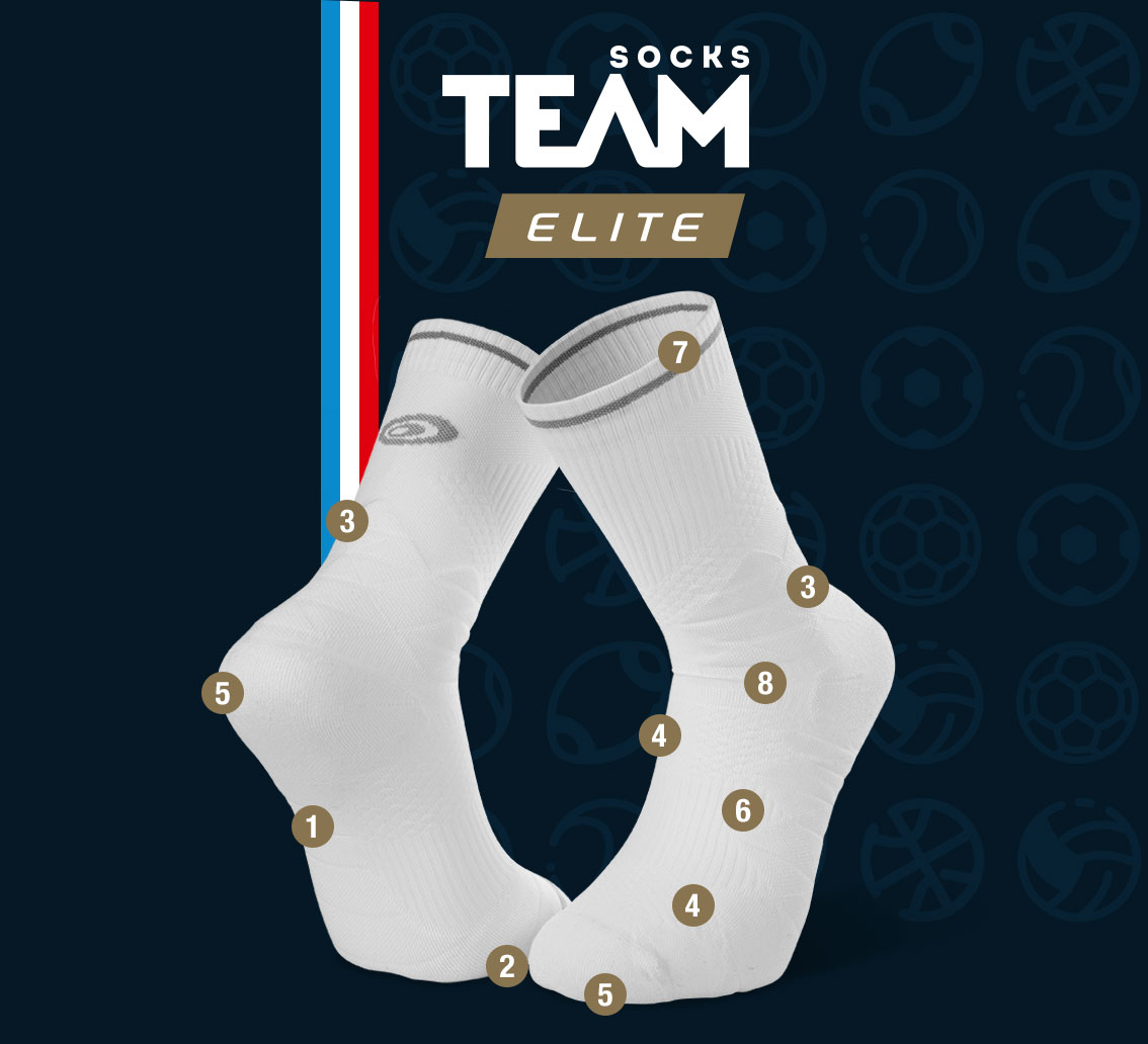 Chaussettes multisports TEAM ELITE blanc | Made in France