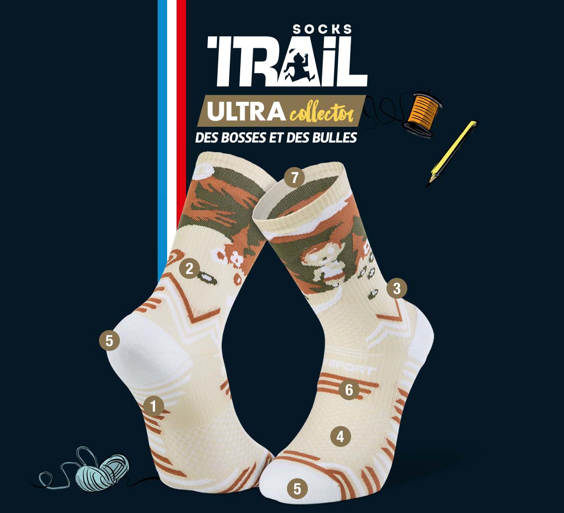 Cream trail socks TRAIL ULTRA - Collector DBDB | Made in France